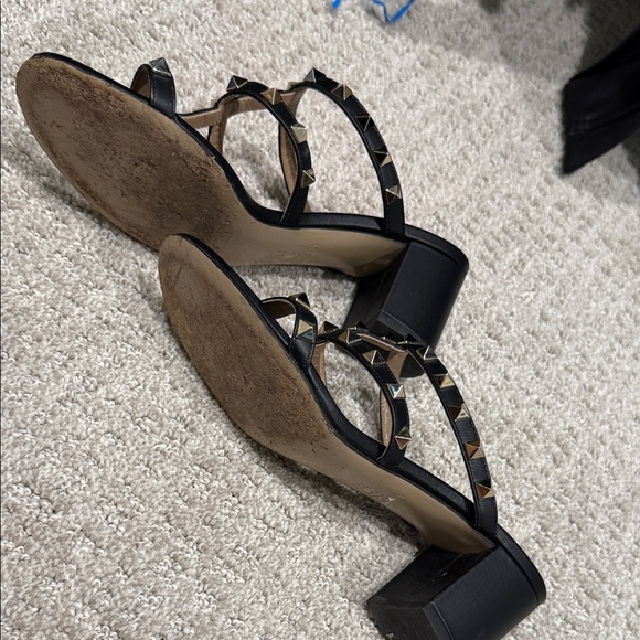 Valentino Black and Gold Studded Heels - Picture 2 of 3